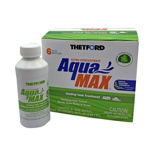 Thetford AquaMAX RV Holding Tank Treatment Summer Cypress Scent, Formaldehyde Free, Waste Digester, Septic Tank Safe, 6 Pack 8oz Bottles (96689)