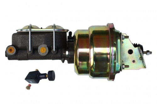 7 Inch LEED BRAKES Dual Power Booster, 1-1/8 Inch Bore Master, With Adjustable Proportioning Valve (Zinc)