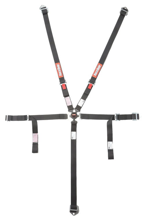 5 Point Harness Racequip 739009RQP - Camlock - SFI 16.2 - Pull Up Adjust - Black