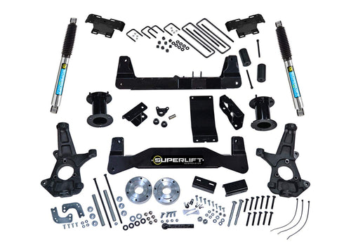 SUPERLIFT SUSPENSION RealTruck 6.5" Lift Kit | Complete Lift Kit with Strut Spacers & Rear Bilstein 5100 Shocks | K160B | Fits 2014-2016 Chevrolet Silverado/GMC Sierra 1500 w/ Factory Cast Steel Arms