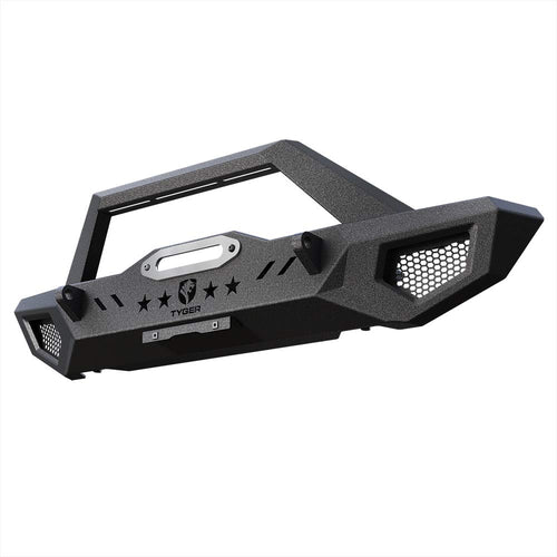 Tyger Auto Front Bumper Kit TG-BP6J85368 with Winch Plate D-Ring Mount Compatible with 1987-2006 Jeep Wrangler TJ/YJ | Textured Black | Rock Crawler