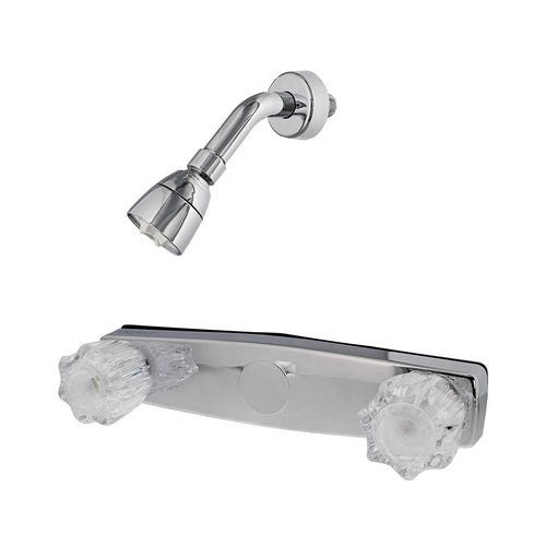 8" Non-Metallic Shower Only Empire Faucets U-YJW59 with Crystal Handles - Chrome