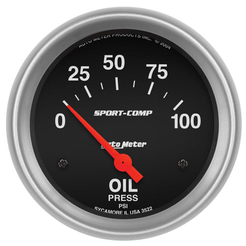 Sport-Comp Auto Meter Electric Oil Pressure Gauge 3522
