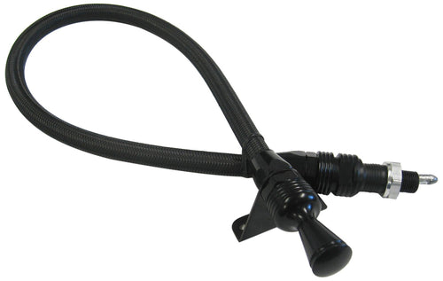 Lokar Firewall Mount Transmission Dipstick with Lock and Black Stainless Steel Housing X1210147 for GM Powerglide Transmission