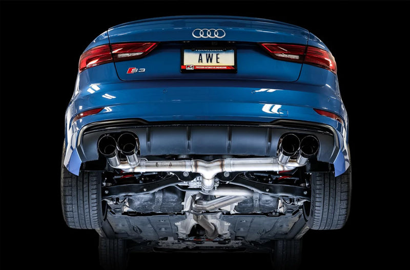AWE 8V S3 2015-2020 Audi - Track Edition Exhaust (102mm Black Tips)