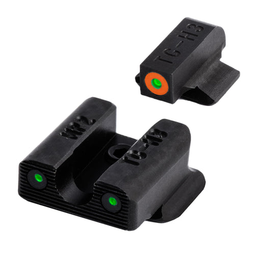 TRUGLO Tritium Pro Night Sights, Bodyguard 380 Compatible with Smith & Wesson | Glow-in-The-Dark Front & Rear Gun Sight Set with Orange Focus Lock Front Ring