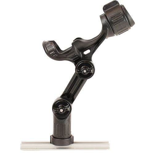 YakAttack Rod Holder Omega Pro | Track Mount Fishing for Kayak & Boat | Secure & Adjustable LockNLoad System | Compatible with Spinning, Casting, Fly Reels | Kayak Track Mount Accessories