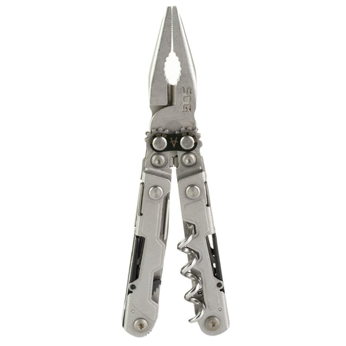 SOG Mini PowerLitre Utility Multi-Tool w/ 19 Lightweight Tools, Compact 5 Inch Long Utility Tool with Knife, Screwdriver, Hex Bit Holder, Stone Wash