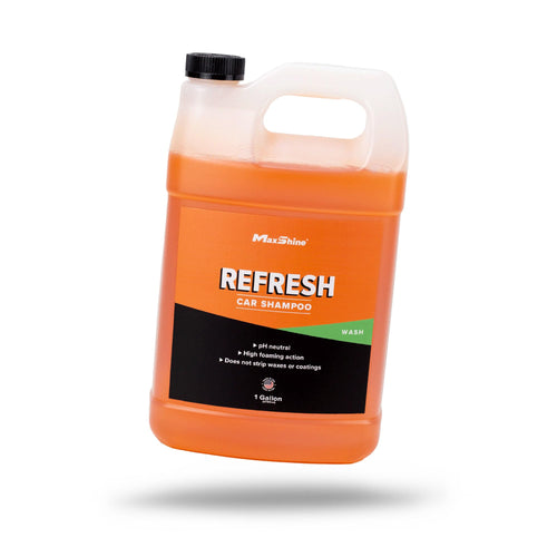 1 Gallon Maxshine Refresh Car Wash Shampoo – pH-Balanced Formula with High Foaming Action – Spot-Free Rinse, Safe on All Painted Surfaces – Ideal for Car Wash & Auto Detailing