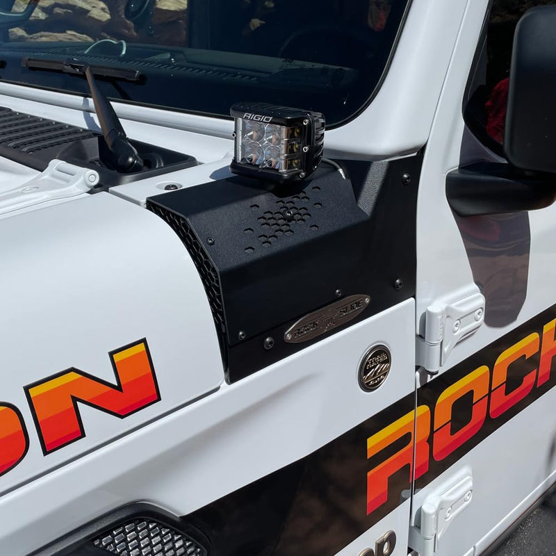 Larger JL/JT Cowl LED Light Pod Bracket Rock Slide Engineering