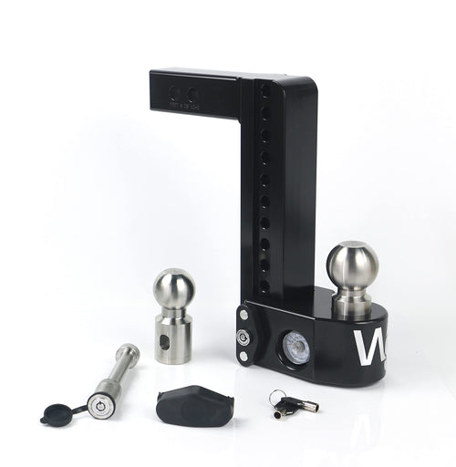 Weigh Safe 10" Drop Hitch, WS102KACERBLA, 2" Receiver - Adjustable Aluminum Trailer Hitch Ball Mount w/Built-in Scale, 2 Stainless Steel Balls (2"&2-5/16") Keyed Alike Lock Hitch Pin Black CERAKOTE