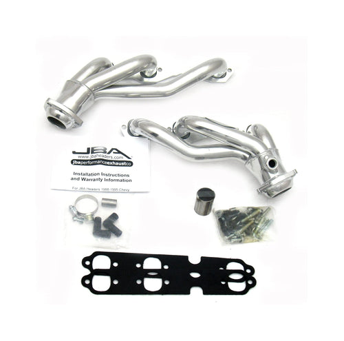 1-1/2" JBA Shorty Stainless Steel Silver Ceramic Exhaust Header for GM Full Size Truck 4.3L 88-95