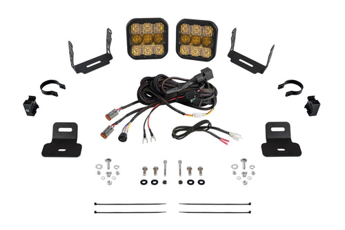 Stage Series Diode Dynamics A-Pillar Pod Kit compatible with Can-Am Maverick X3 2017-2025, SS5 Sport Yellow Combo