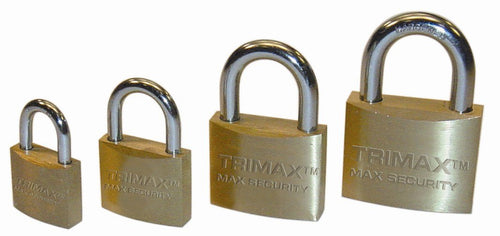 Trimax Marine Grade Locking Solid Brass Body with Hardened 1-3/8" x 3/8" Shackle TPB1137