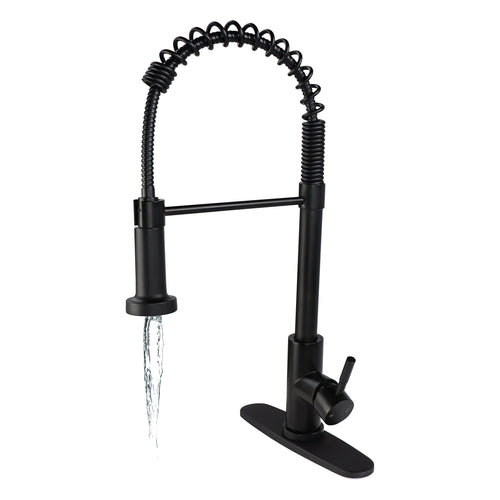 Kitchen Sink Faucet Empire Faucet - Black Brushed Nickel Pull Down Sprayer and Optional Deck Plate