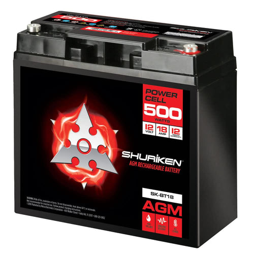 Shuriken 12-Volt SK-BT18 High Performance AGM Power Cell Battery for Systems Up To 500-Watts