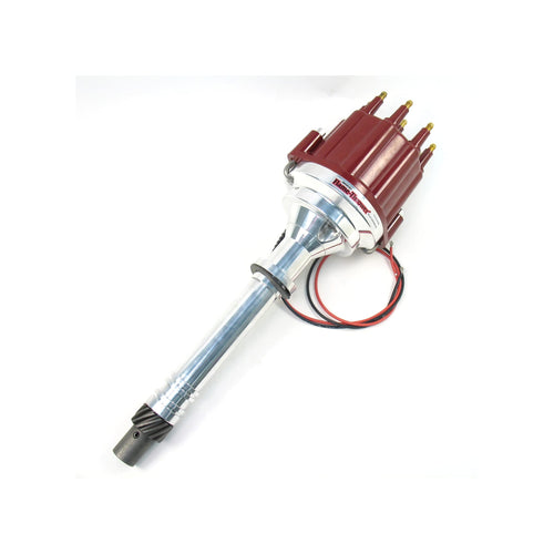 Pertronix Flame-Thrower D200811 Red Cap Male Plug and Play Marine Billet Electronic Distributor with Ignitor II Technology for Chevrolet Small Block/Big Block Red Cap Male