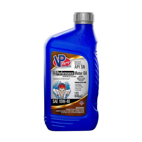 Synthetic Blend VP Racing Fuels Hi Performance Motor Oil Quart SAE 10W-40