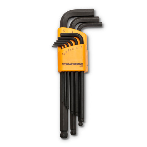 9 Piece GEARWRENCH Metric Ball End Long Arm Hex Key Set - 83521