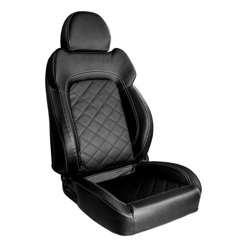 Scat Enterprises Touring Seat, Driver Side, Reclining, Side Bolsters, Slider Included, Vinyl, Black, Each