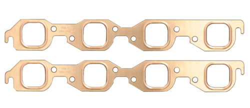 SCE Gaskets Exhaust Gasket/Manifold Header, Pro Copper, 1.875 x 1.800 in Stock Square Port, Copper, Big Block Chevy, Pair