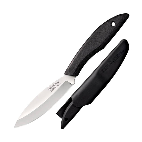 Cold Steel 4" Canadian Belt German 4116 Stainless Steel Fixed Blade Drop Point Outdoor Hunting Utility Knife, 4.5" High Impact Polypropylene Handle, Durable Secure-Ex Sheath Included