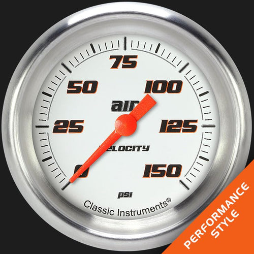 Velocity White Classic Instruments 2 5/8" Air Pressure Gauge 150 PSI Electric VS318WAPF