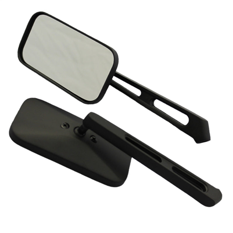 Black Motorcycle CIPA Rectangle Classic Mirror Kit 01943