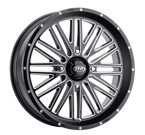 24x6.5 ITP Momentum ATV/UTV Wheel - Gloss Black/Milled (4/156) +10mm