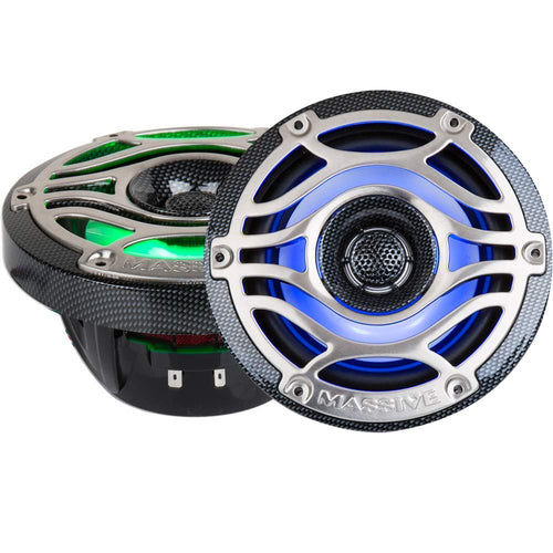 6.5” Marine Grade Coaxial Speakers Massive Audio T65S | 200W RMS / 400W Max, IP65 Rated, UV & Water Resistant, High-Fidelity Sound for Boats, UTV, ATV & Outdoor Audio Systems