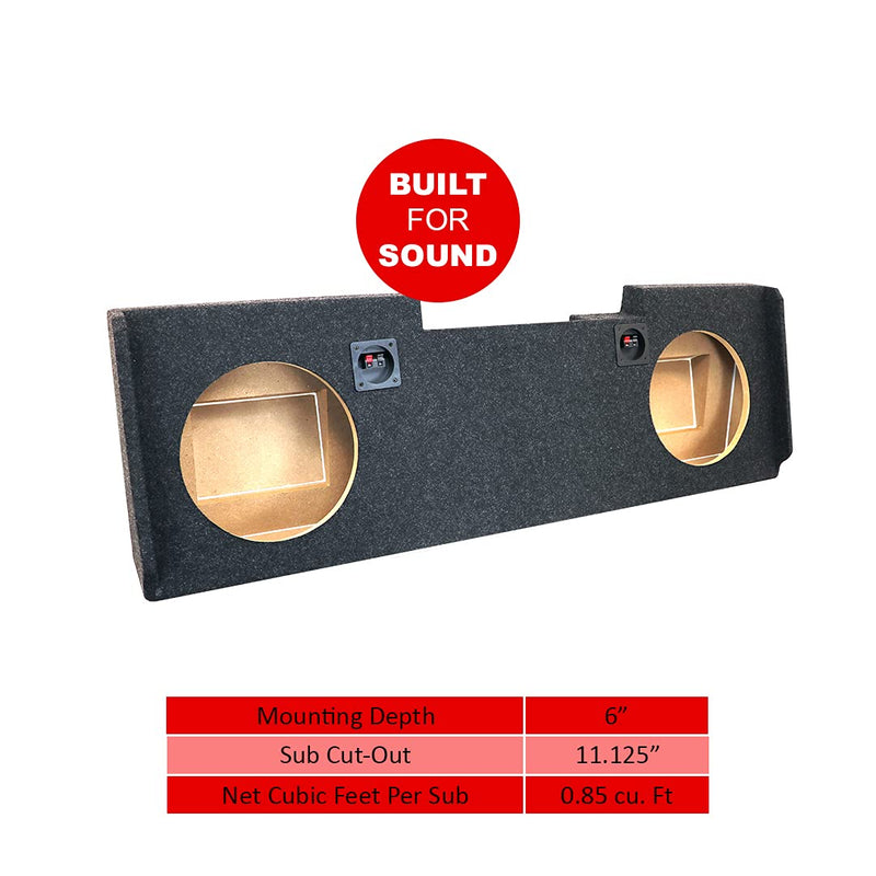 Bbox A184-12CPA Sealed Dual 12” Subwoofer Enclosure Fits 2014-2018 Chevrolet/GMC Silverado/Sierra Crew cab