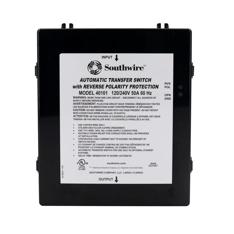 Reverse Polarity 50A Low Cost Transfer Switch