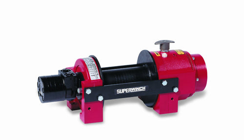 H10P Superwinch (5178A 10" Long Drum Hydraulic Winch with Motor Manual Free-Spooling Clutch