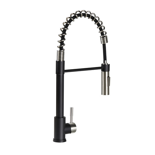 Lippert Coiled Pull-Down Kitchen Faucet Flow Max™ - Black/Stainless Steel