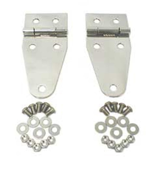 Hood Hinge Kit Rugged Ridge for Jeep CJ/Wrangler YJ | Stainless Steel, Stainless | 11111.01 | Fits 1976-1986 Jeep CJ; 1987-1995 Jeep Wrangler YJ