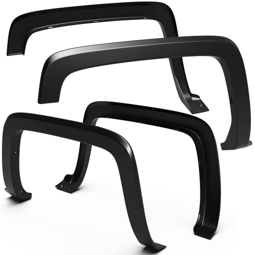 Tyger Auto Fender Flare Compatible with 2014-2018 Silverado 1500 Chevy; 2015-2019 2500 3500HD 6.5' & 8' Bed, Fine-Textured Black Paintable Factory Style 6pc | TG-FF6C4368
