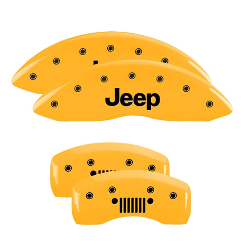 Brake Caliper Covers MGP Compatible with 2020+ Gladiator (Yellow - Jeep/Grill)