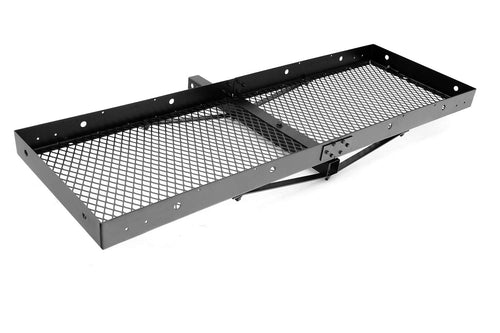 Lund 601010 20" X 60" Universal Hitch Mounted Steel Cargo Carrier for 2" Receiver, Black