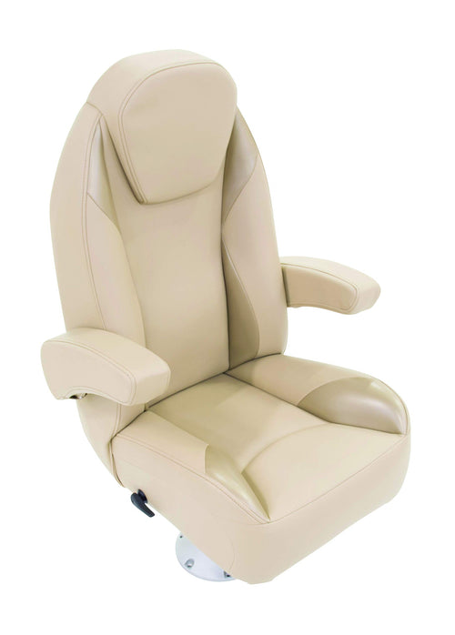 High back TAYLOR MADE PRODUCTS recliner with flip up bolster pontoon helm seat