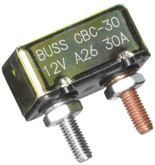 Bussmann Circuit Breaker CBC-30 (Type I Heavy Duty Automotive with Stud Terminals - 30 A), 1 Pack