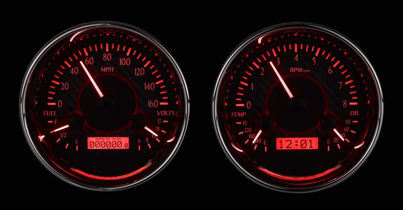 VHX Dual Round Universal System, Carbon Fiber Face - Red Display