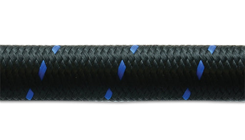 Nylon Braided Flex Hose Vibrant Performance 11990B (5ft Roll of Black Blue ; AN Size: -10; Hose ID 0.58")