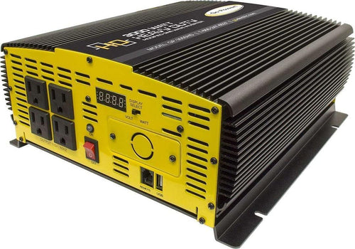 3000 Watt Go Power Heavy-Duty Modified Pure Sine Wave Power Inverter, 12V to 120V AC, Surge Capacity - 4 AC Outlets for Running Multiple Appliances for RVs, Boats, Trucks, and Home Backup