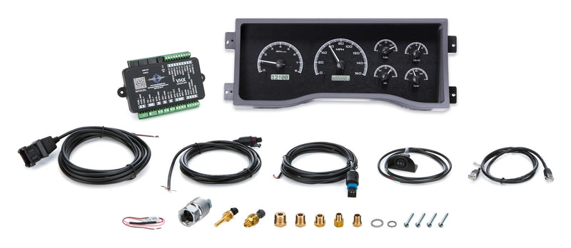 VHX System-Black Alloy Style Face Compatible with 1994-96 Chevy Caprice/Impala SS w/White Display