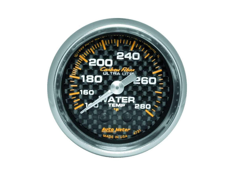 Auto Meter Carbon Fiber 4731 Mechanical Water Temperature Gauge