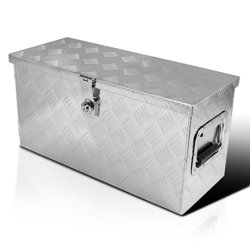 24"x10"x12" Heavy Duty Aluminum Tool Box Spec-D Tuning Truck Pickup Storage + Handles + Lock + Keys