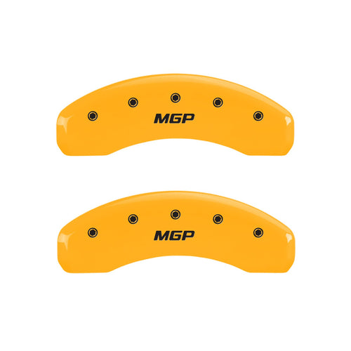 Caliper Covers MGP 25049RMGPYL Cover, Set of 2 (Yellow Rear Engraved Rear: MGP Powder Coat Finish Black Characters)