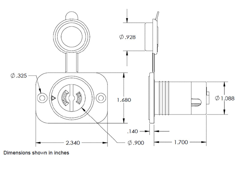2-Wire Marinco ConnectPro Trolling Motor Receptacle, 12VBRS2