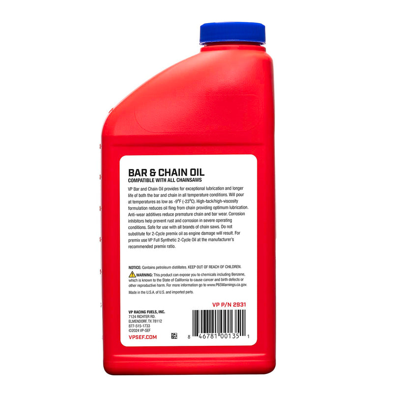 Bar and Chain Oil VP Racing 2931, 1 Quart