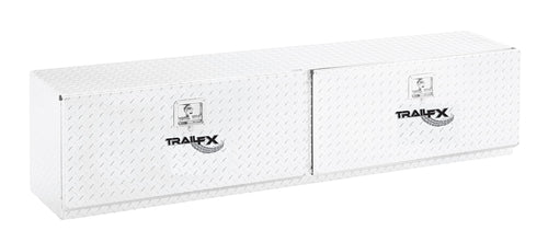 TrailFX Tool Box Truck Bed Top Mount With 2 Doors Polished 16-Gauge Diamond Tread Aluminum 11.7 Cubic Foot Capacity, 90" Length x 13-1/4" Width 17" Height Bright Finish TrailFX 170901